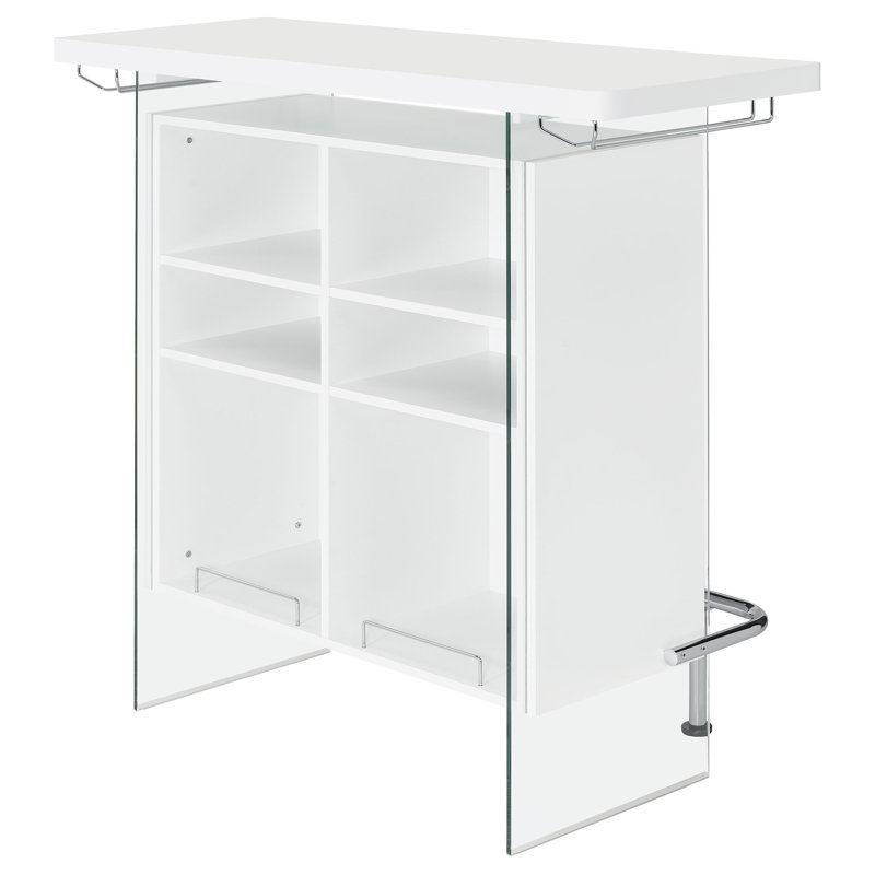 Bar avec rangement pour le vin Ameliyah, Blanc