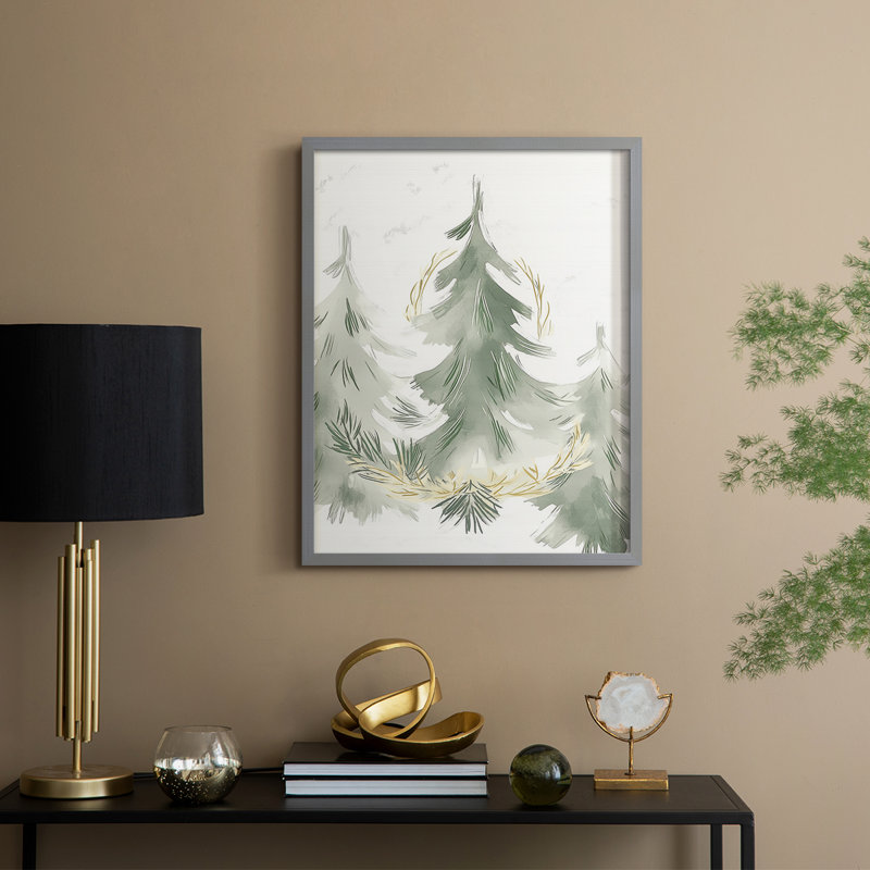 «Christmas Holiday Art», reproduction encadrée CECLxxix - bois massif, Gris, H 30 po x l 24 po
