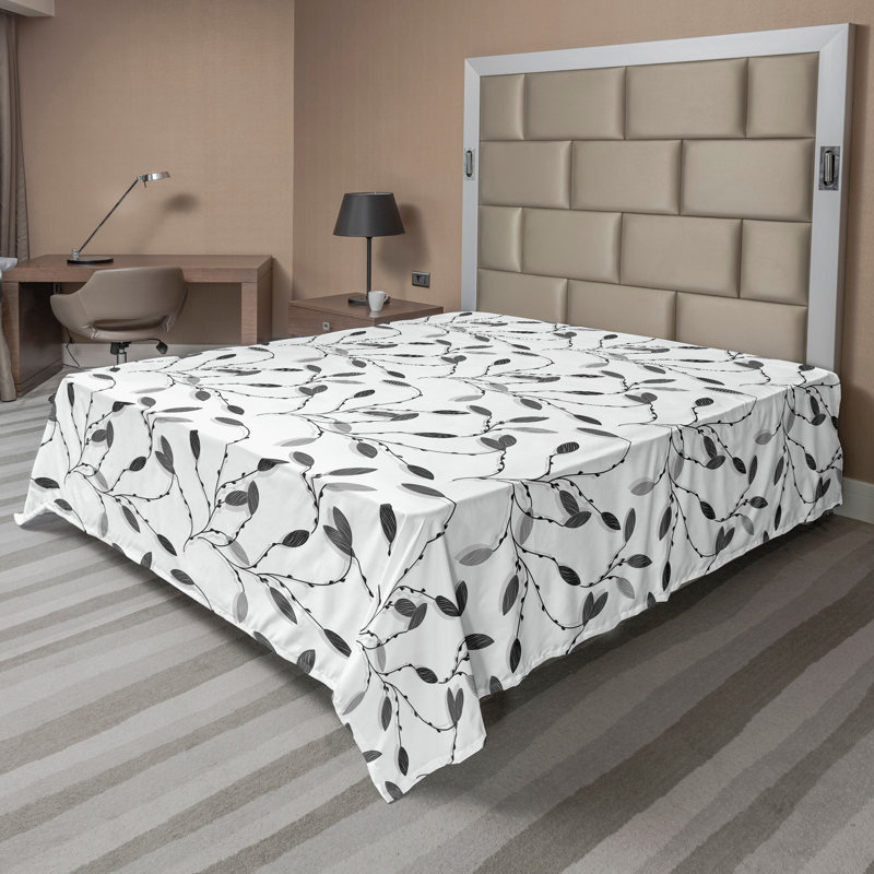 Drap-housse gris Ambesonne, Drap plat de taille double