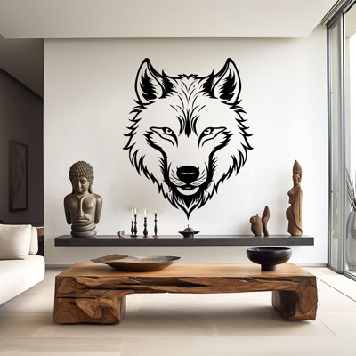 Adhésif décoratif loup, art mural loup, décoration murale chambre loup
