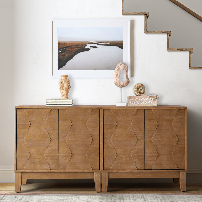 Iasiah 2-Door Solid and Manufactured Wood Accent Cabinet , Seadrift