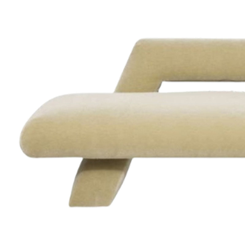 Wind bench resting solid wood upholstered, Light Yellow