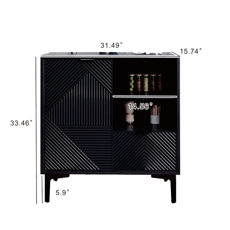 Kyzic Sideboard, 33.46" H x 31.49" W x 15.74" D