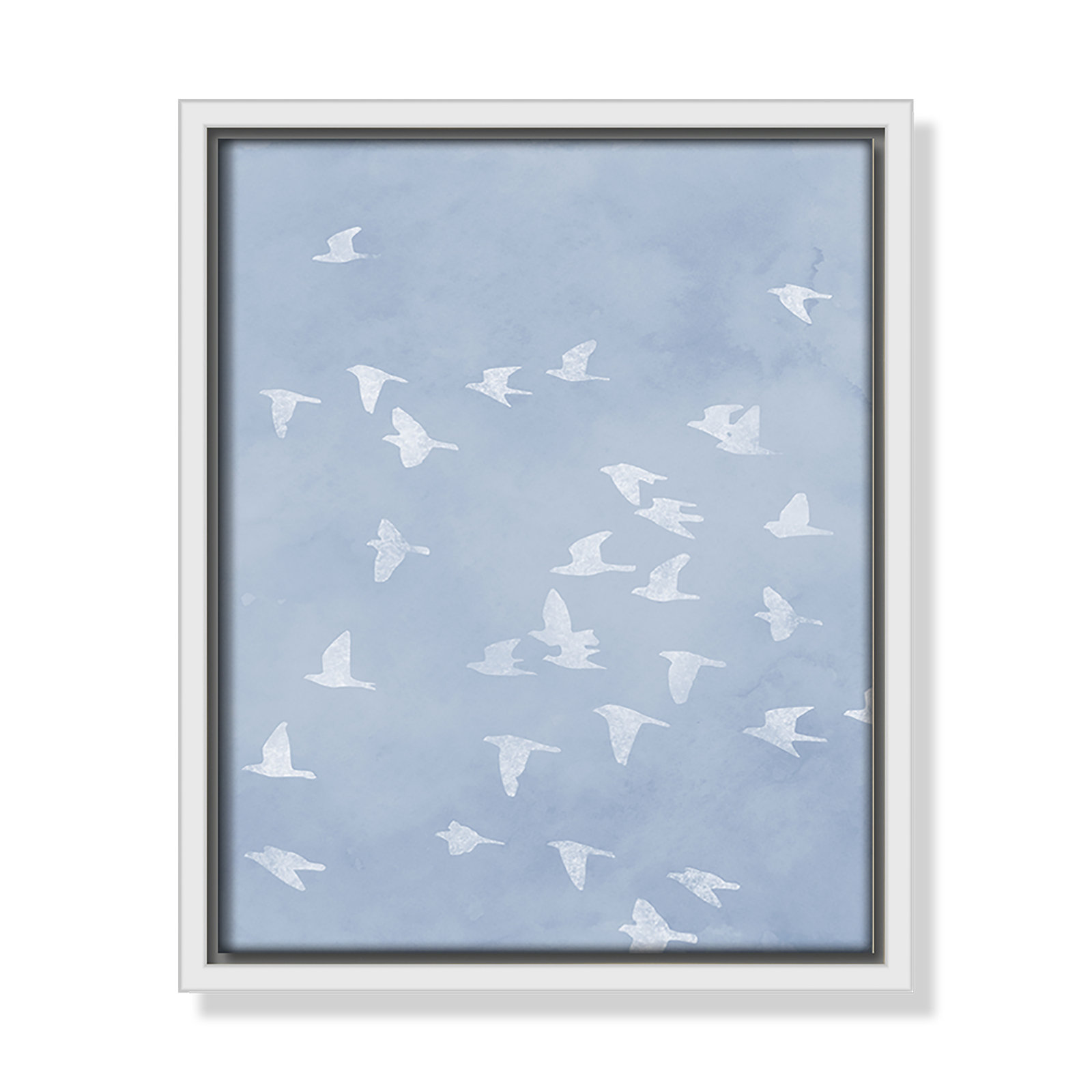 Flying Friends Print by Marcus Prime, 9.5'' W x 11.5'' H, White Floater