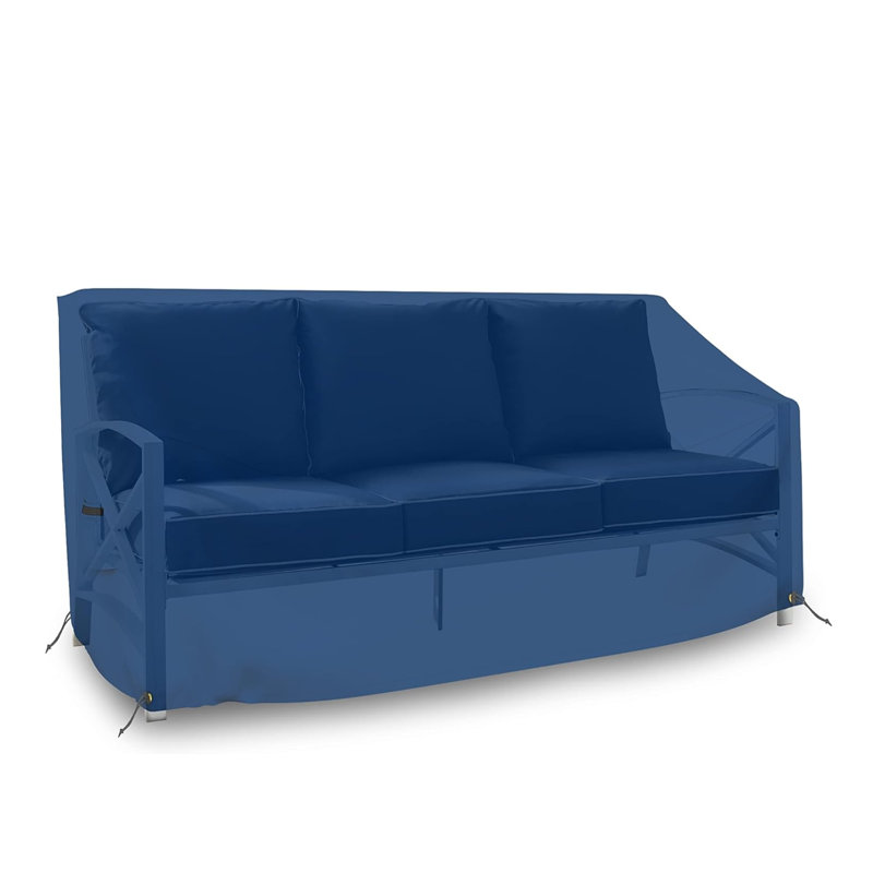 Housse de banc d'extérieur robuste et imperméable multi-usage, housse de banc profond 3 places Patio Lounge, Bleu