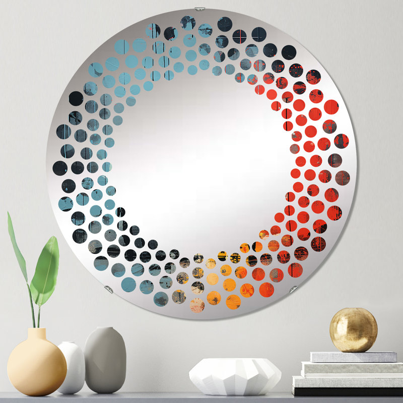 Benay Circle Mirror, 23.6" x 23.6", Military Soldiers Harmony In Chaos I