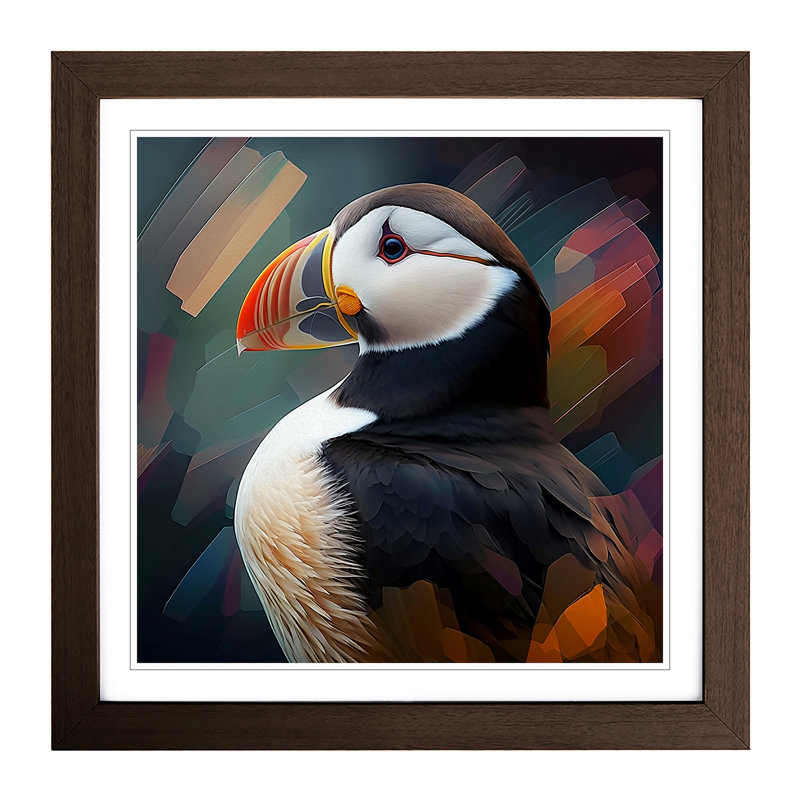 Puffin Digital - Framed Print, Walnut