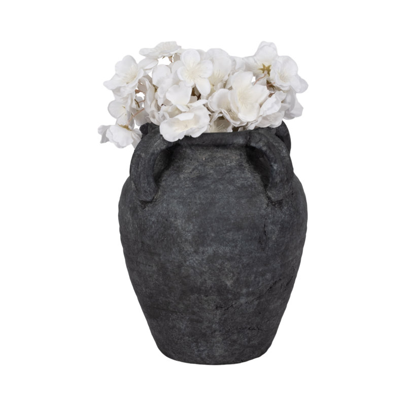 Handmade Ceramic / Porcelain Table Vase, 10" H x 9" W x 9" D, White