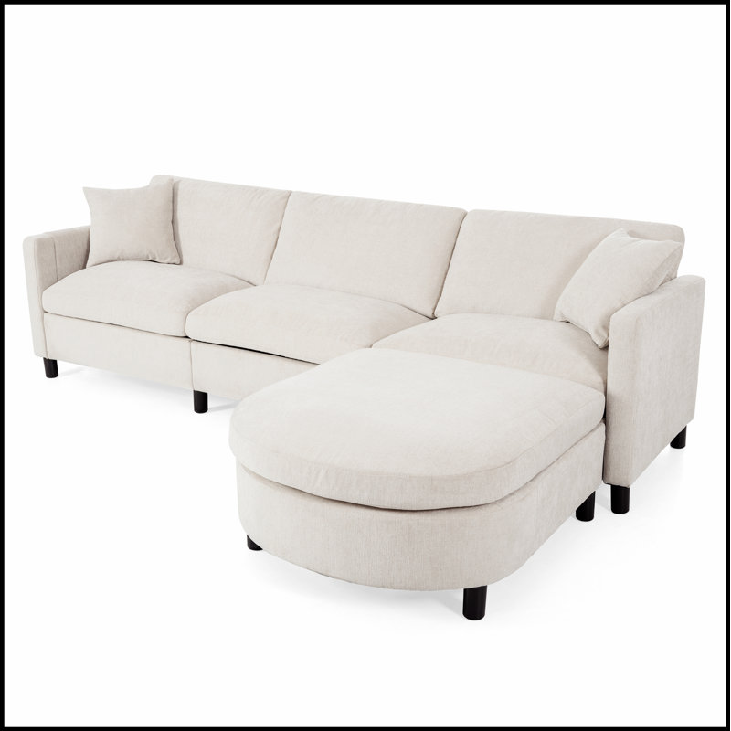 Canapé modulaire 107,87 pi avec 1 repose-pieds, coussin de siège et dossier amovible