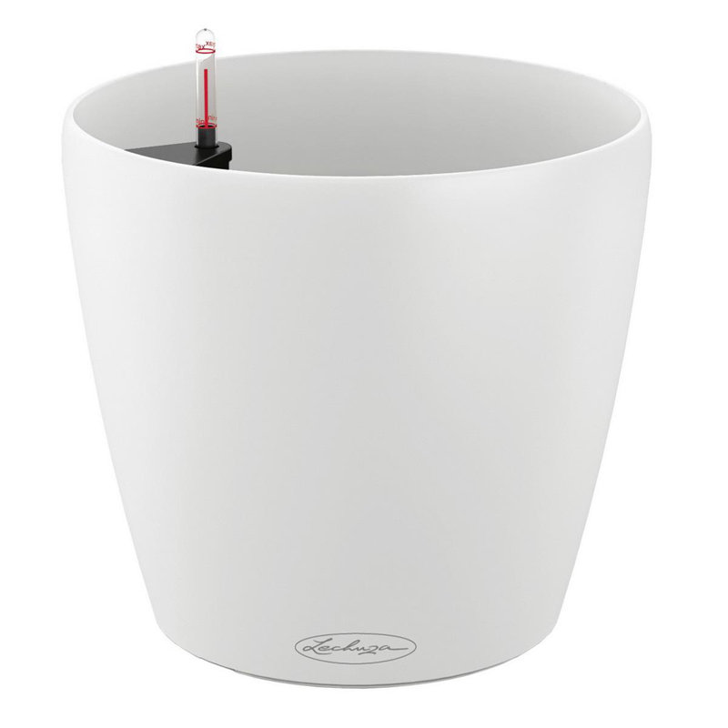 Classico Pot Planter, White, 20.5cm H x 21.5cm W x 21.5cm D
