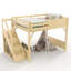 Lit mezzanine peu encombrant avec garde-robe et rangement intégrés-469632413