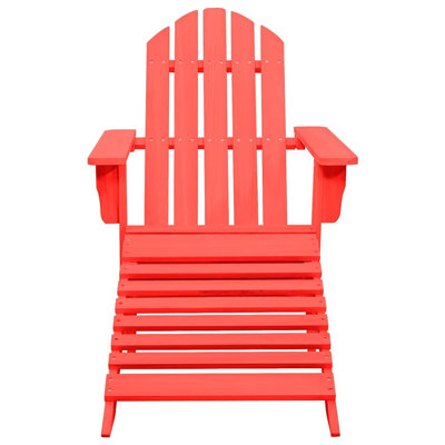 Wakarusa Adirondack Chair Patio Adirondack Chair with Ottoman Solid Wood Fir by Highland Dunes