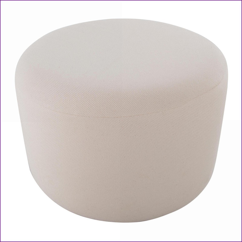 Repose-pieds: grand pouf rond avec tissu tricoté contemporain, beige par LumiSource | Beige | Tissu