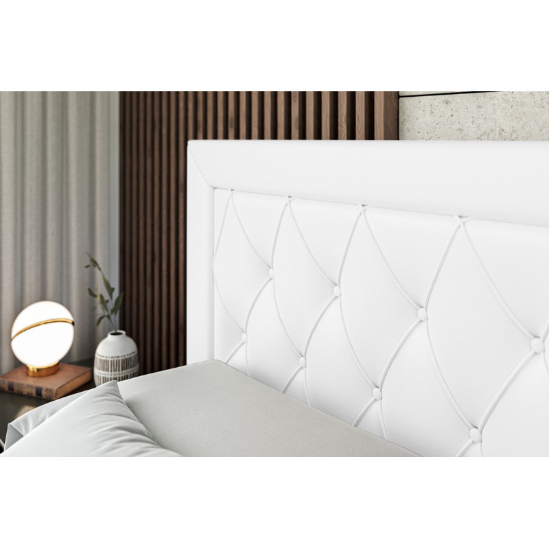 Falk Bed with Mattress, 120cm W x 200cm D, White