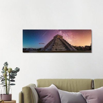 Milky Way over Chichen-Itza 1 Piece Wrapped Canvas Panoramic Wall Art