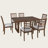 7-Piece Farmhouse Extendable Dining Table Set, 78" Rustic Wooden Table with 6 Upholstered Chairs-794432026-794432101