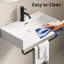 Lavabo vasque blanc pour salle de bain, fixation murale, finition polie lisse, glacis non poreux brillant, ouverture de drain standard-130100717