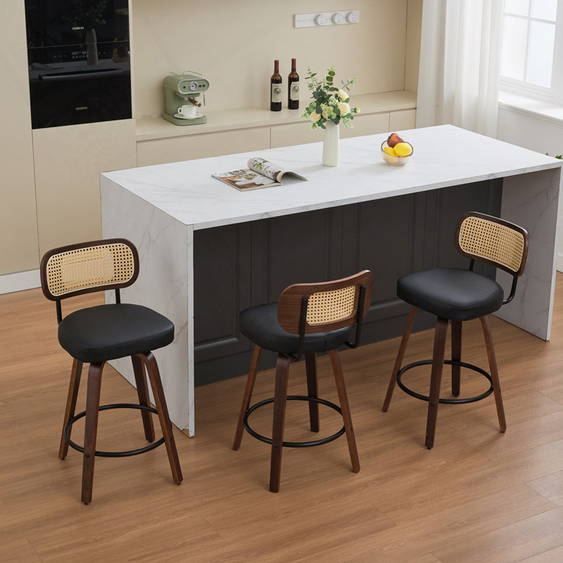 Swivel Counter Height Bar Stools  for Island/Kitchen/Counter/Bar, Black