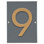 Floating Modern 6" Number Horizontal Address Plaque (1 Character) - Sea Blue/Gold