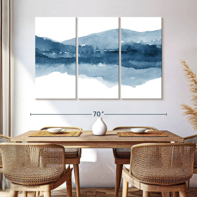 Aquarelle Avery, paysage bleu marine II, H 42 po x l 65 po