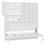 Lit escamotable mural simple avec armoire supérieure, tablettes, lit pliable peu encombrant avec lumière et USB, blanc