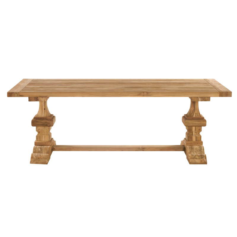 86" Bovey Reclaimed Teak Indoor Outdoor Dining Table Set With Six Teak Armchairs