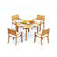 3 Seats 4 Pcs Grade-A Teak Wood Dining Set: 52" Round Table And 3 Travota Stacking Arm Chairs #11TV1103-1552648965-1565259199
