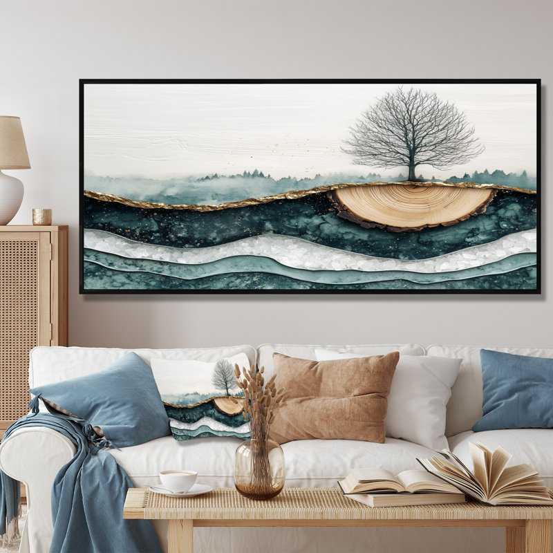 Jackleen - Landscapes Wall Art, H 28 po x l 60 po, Impression encadrée flottante, Noir