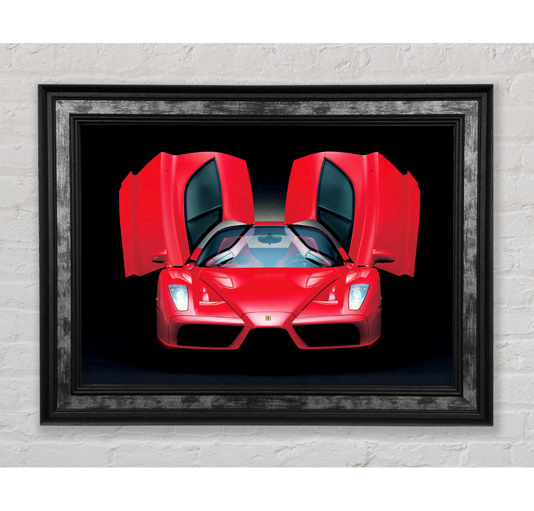 Poster Lamborghini Fledermaus Flügeltüren Rot