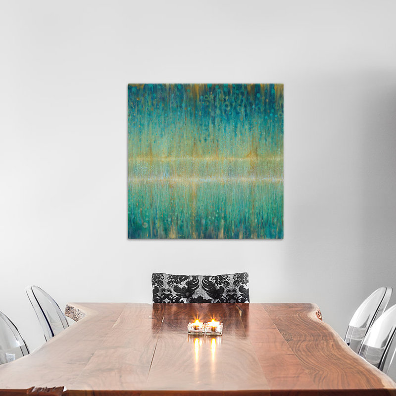 «Rain Rain Abstract I», reproduction d'art sur toile tendue, H 12 po x l 12 po x P 0,75 po, Pas de tapis, Toile tendue