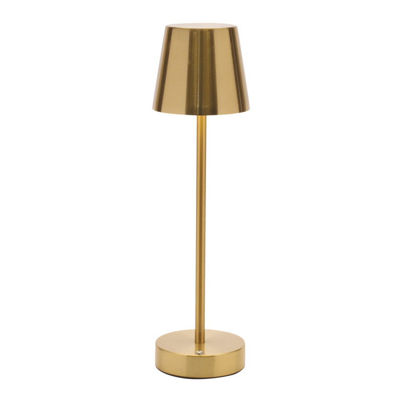Lampe de table moderne à DEL à intensité variable H 15 po, Doré