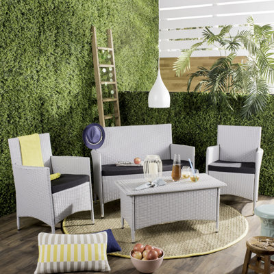 Hogarth 4 - Person Patio Conversation Set with Cushions