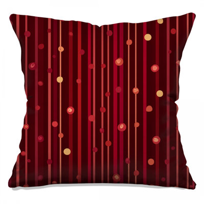 Red Stripes Throw Pillow, Abstract Double Sided Pillows
