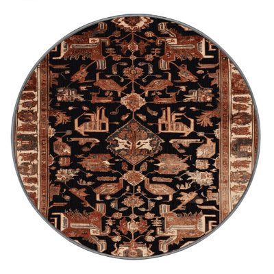 Machine Washable Persian Brown Area Rug