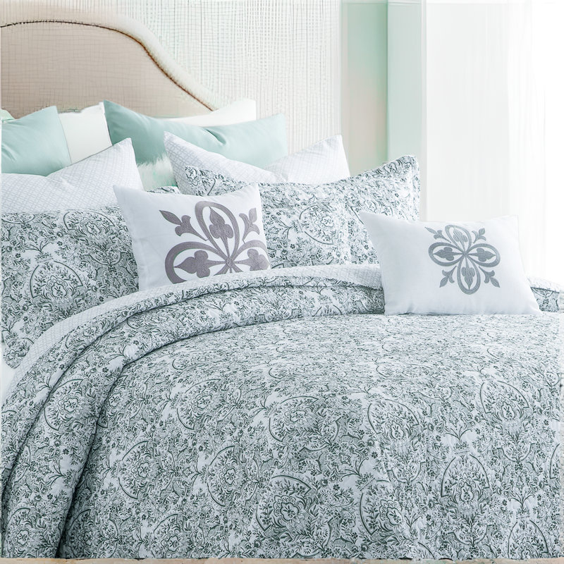Toile Coverlet, King Bedspread + 2 King Shams