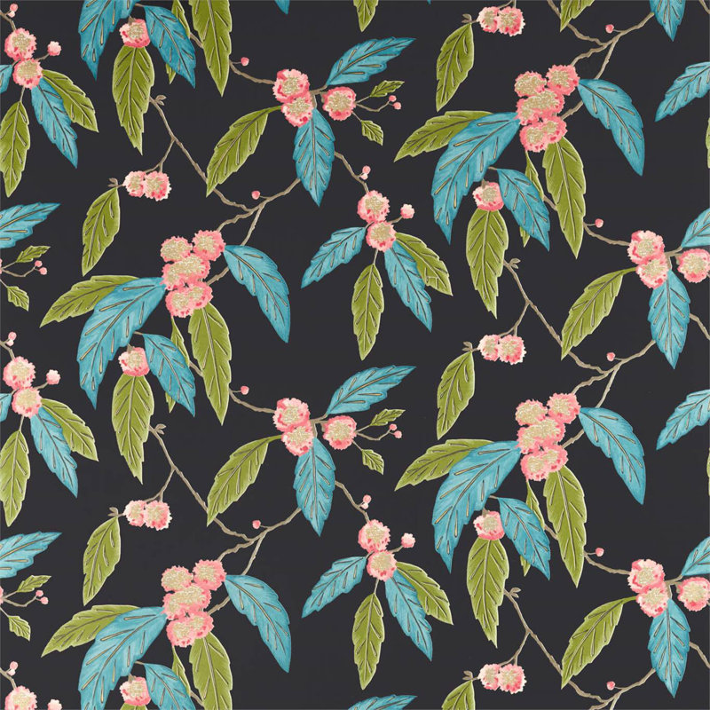 Coppice Fabric, Cerise/Marine
