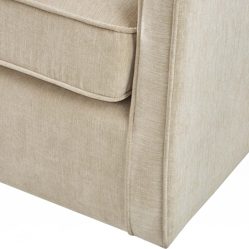 Logan 360-Degree Swivel Chair, Cream Polyester