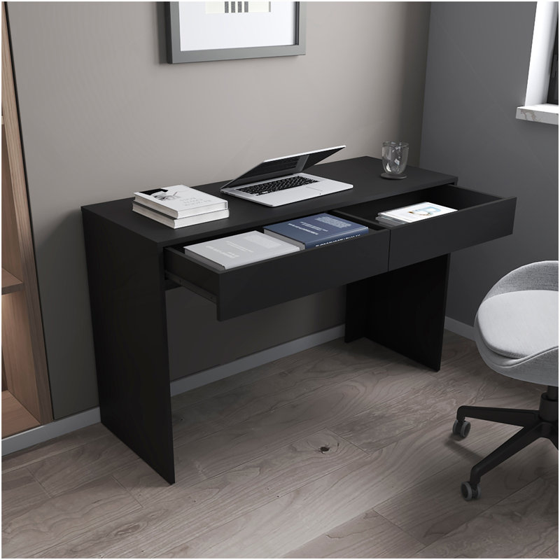 Bureau d'ordinateur à 2 tiroirs Wenge