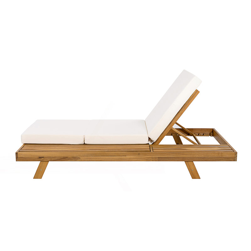 Ensemble de méridienne avec coussin de détente (crème et triple pli), espace disponible d'un côté, Crème