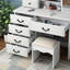 Bureau de coiffeuse blanc avec lumières et miroir - 3 options de couleurs, boîte de rangement spacieuse, rangement généreux et élégant, design
