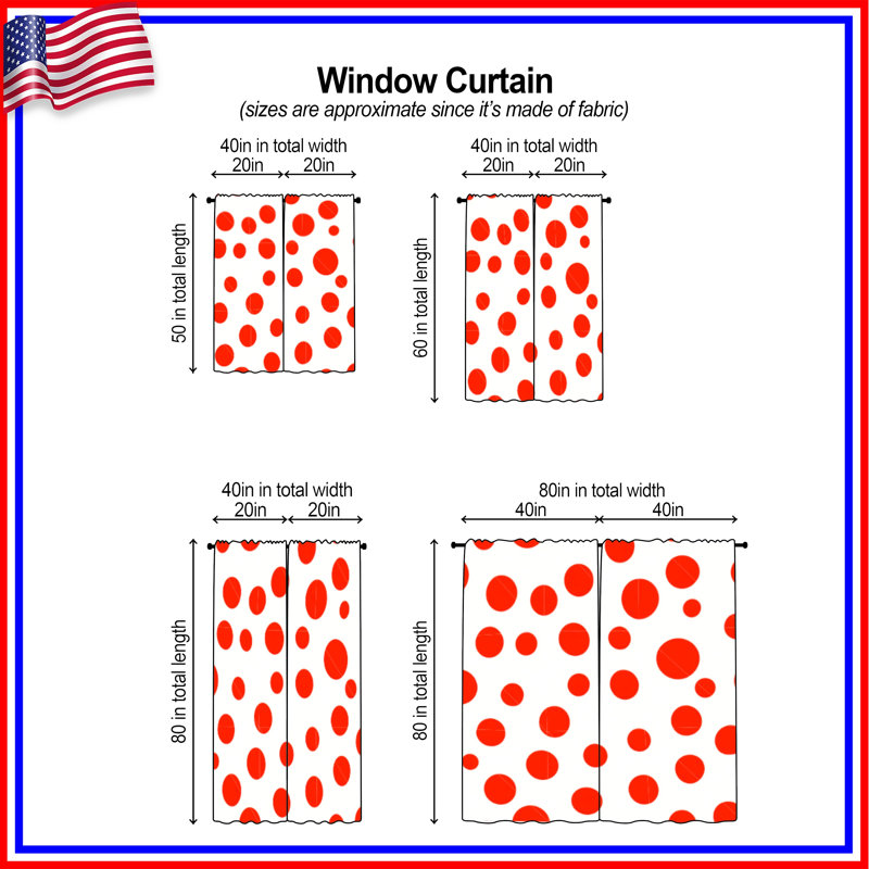 Motif de rideaux obscurcissant et transparent obscurcissant Polka - 2 panneaux, 40 po x 80 po - 2 panneaux