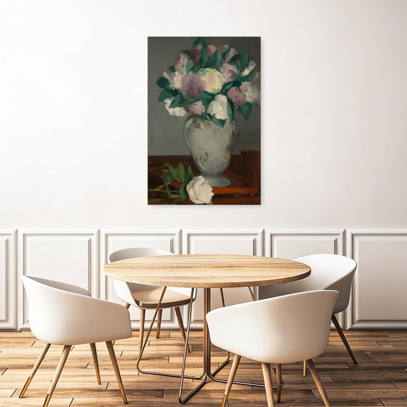 Pivoines, 1864-65 Impression d'art abstrait contemporain de pivoine, H 48 po x l 32 po