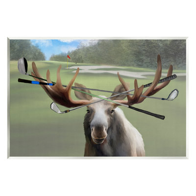 " Funny Golf Clubs Moose Antlers " by Elizabeth Medley