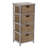 Storage Chest with 4 Drawers, Solid Wood Frame and Natural Wicker Baskets washed