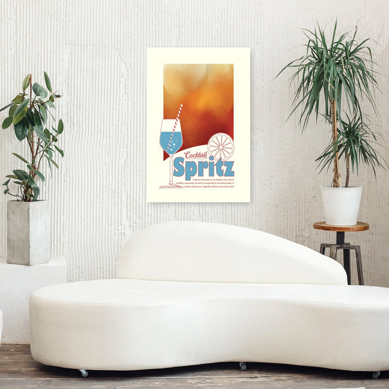 Art mural rétro rétro «Spirz cocktail apéritif», H 36 po x l 24 po