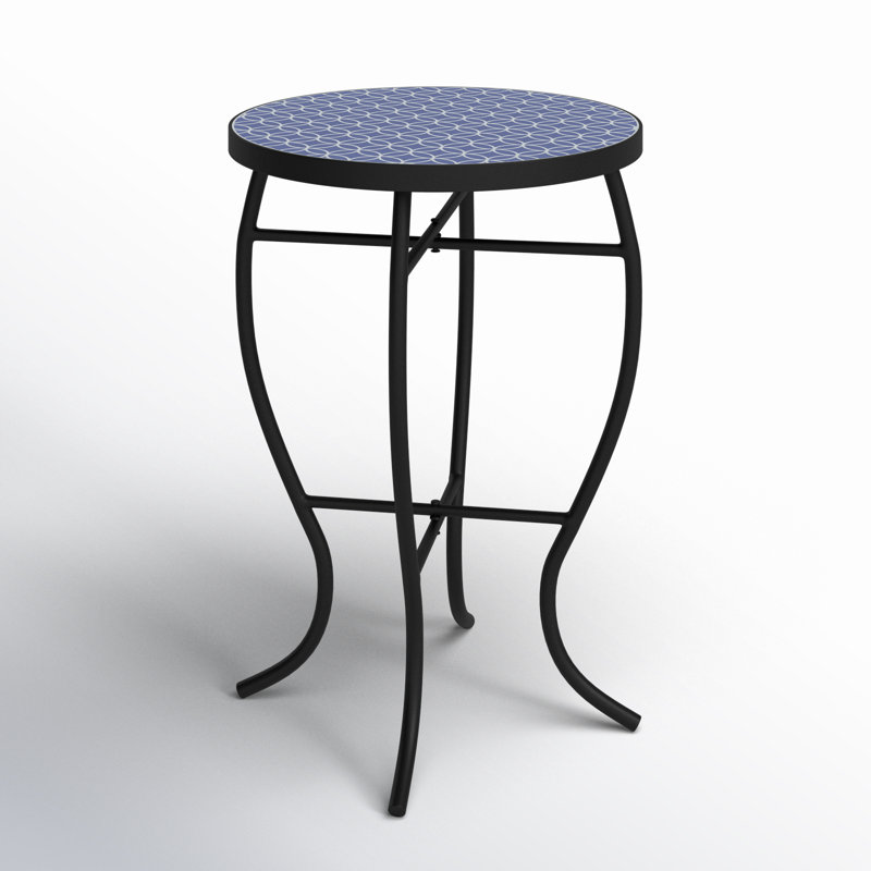 Asura Round Metal Outdoor Side Table , 14'' in. W 14'' in. D