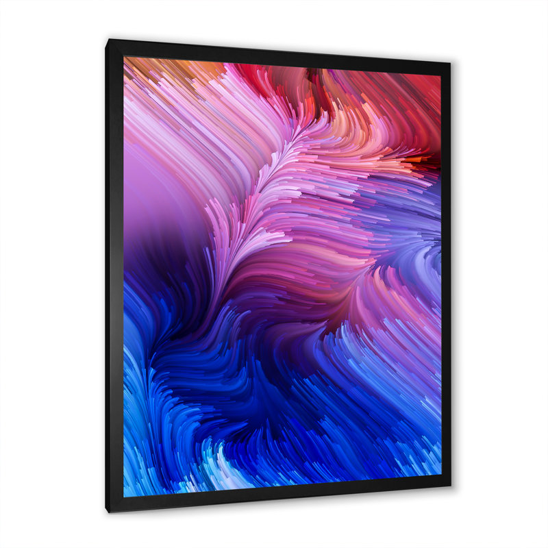 Élégance de liquide Art, art moderne sur toile, Cadre noir, H 36 po x l 24 po x P 1 po