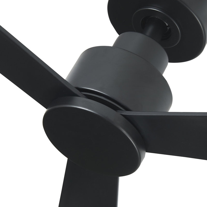 Ventilateur de plafond 52 po à 3 pales 52 po sans lumières, télécommande incluse, tiges verticales de 5 po / 10 po, Noir