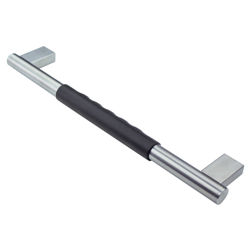 Barre d’appui en acier inoxydable Maddox, Acier inoxydable brossé / noir, l 17,72 po