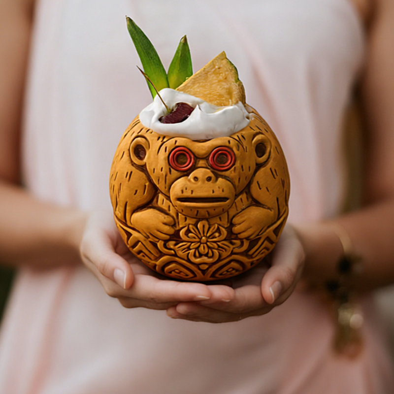 TASSE TIKI SINGE NOIX DE COCO